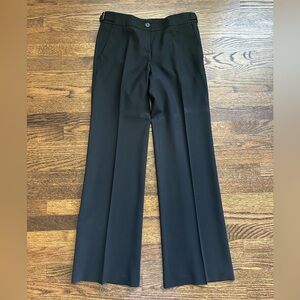 Theory Ladies Stretch Wool straight leg dress pants Black w/side buckles 6
